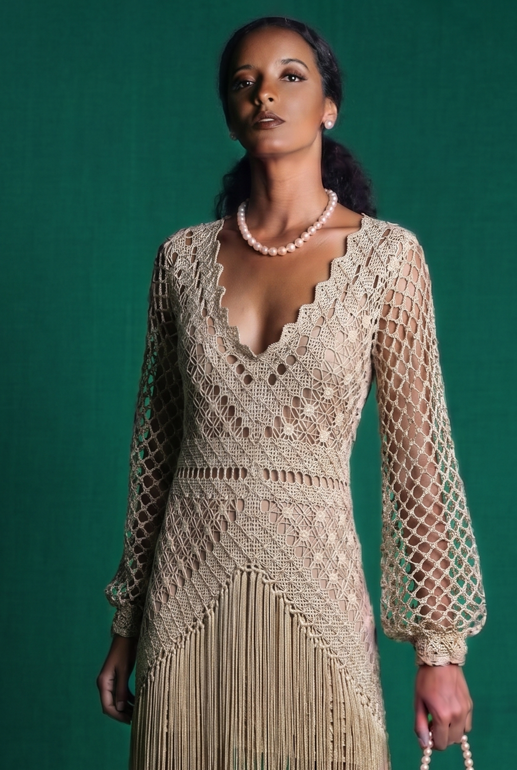Beige File Dress B