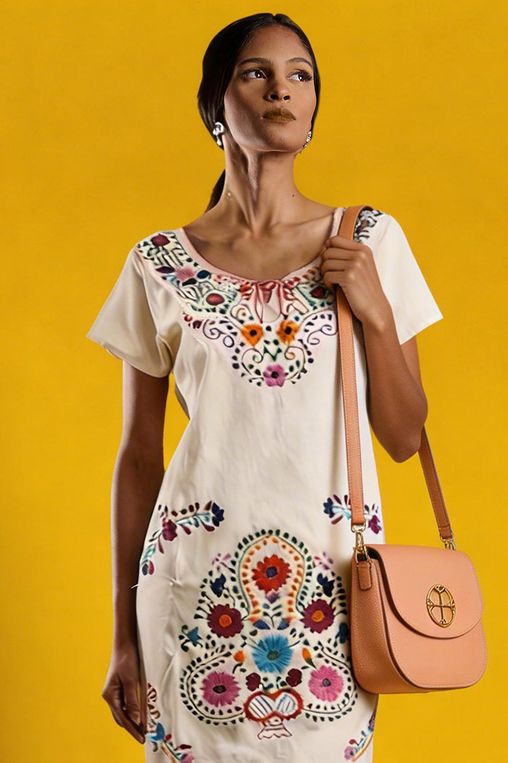 Embroidered White Dress B