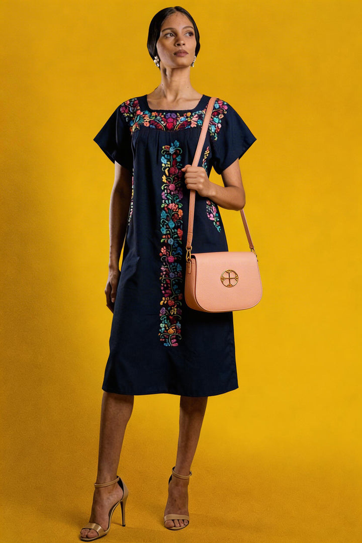 Embroidered Blue Dress A