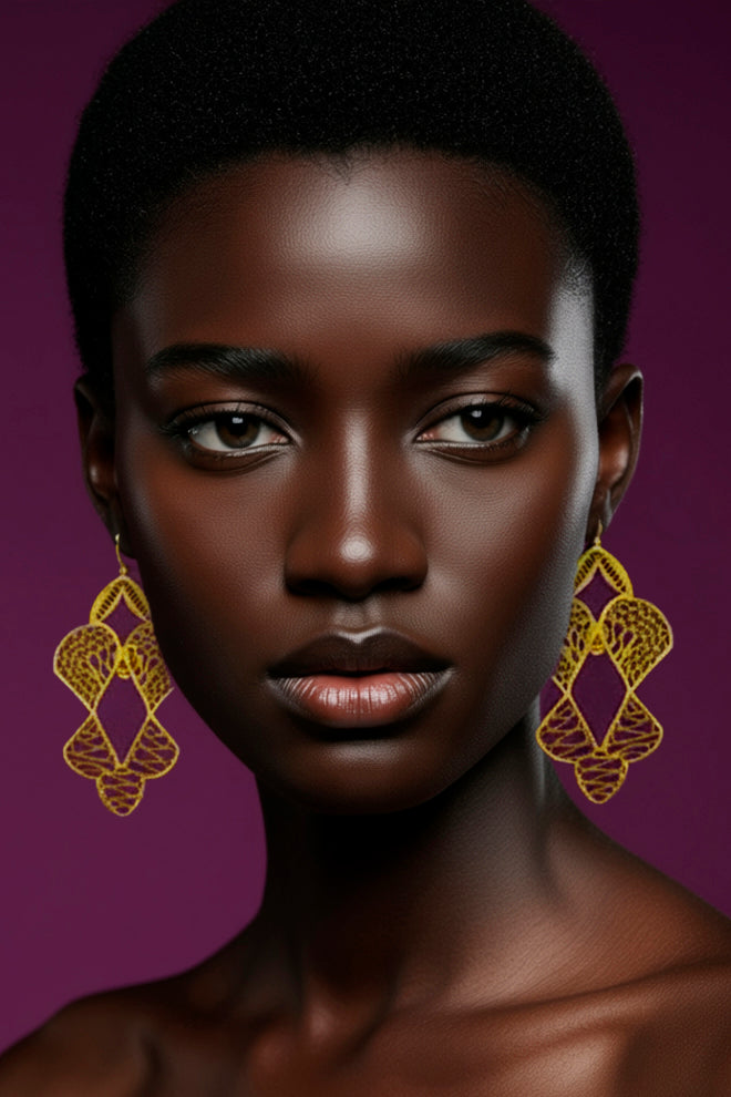 HEXAGON EARRINGS A