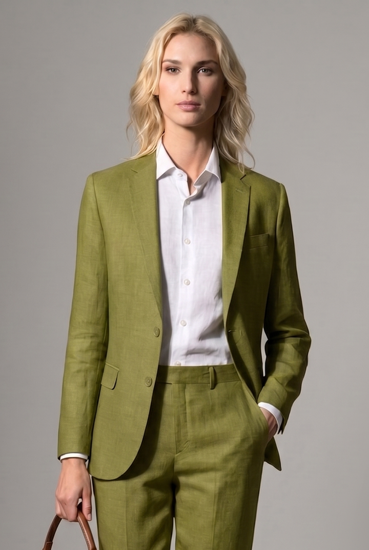 Olive Linen Suit B