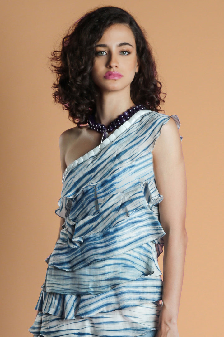 Diagonal Ruffles Dress B