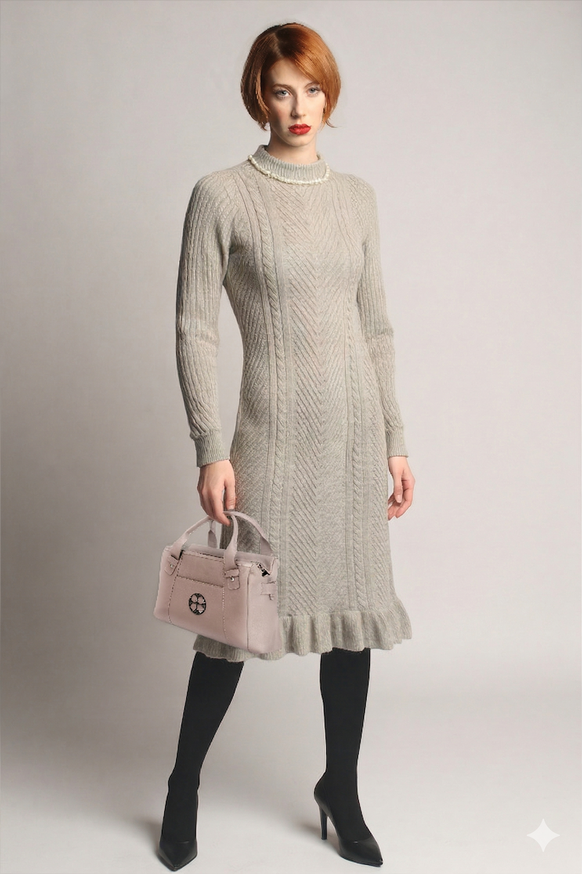 Grey Baby Alpaca Dress A