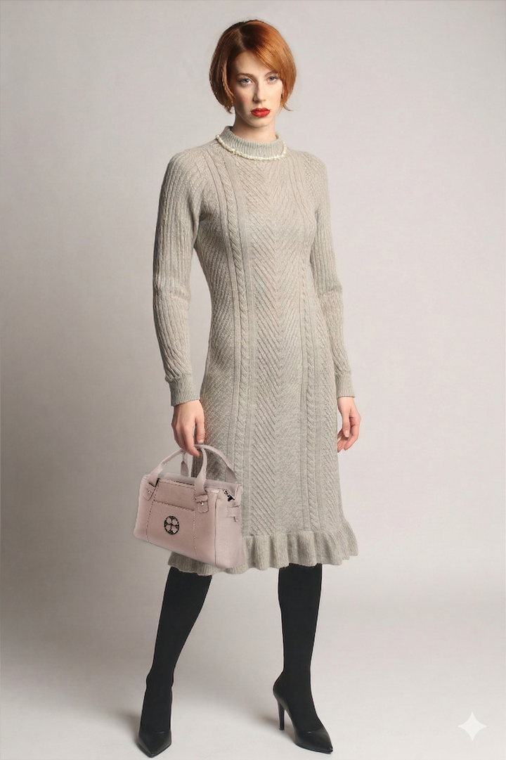 Grey Baby Alpaca Dress A